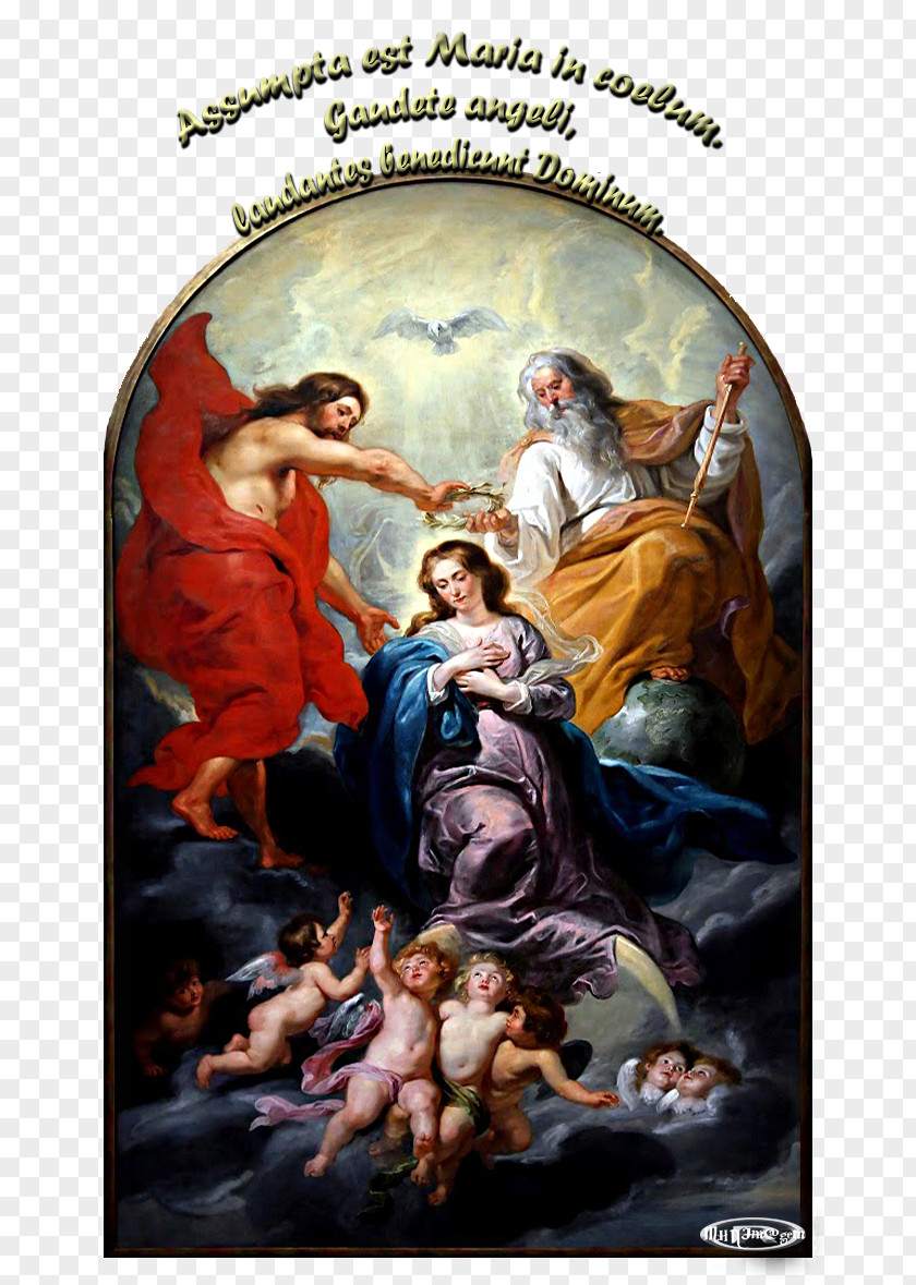 Painting Coronation Of The Virgin Queen Heaven Christianity Ave Maria PNG