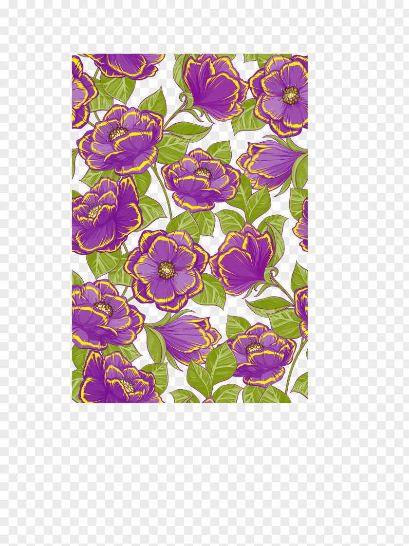 Purple Flower Background Floral Design PNG
