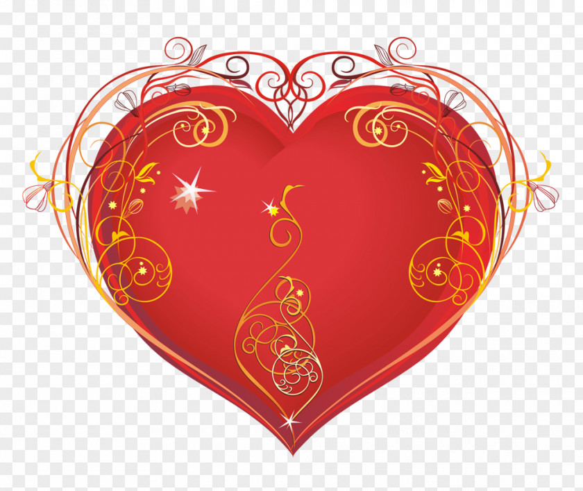 Gold Heart Valentine's Day PNG