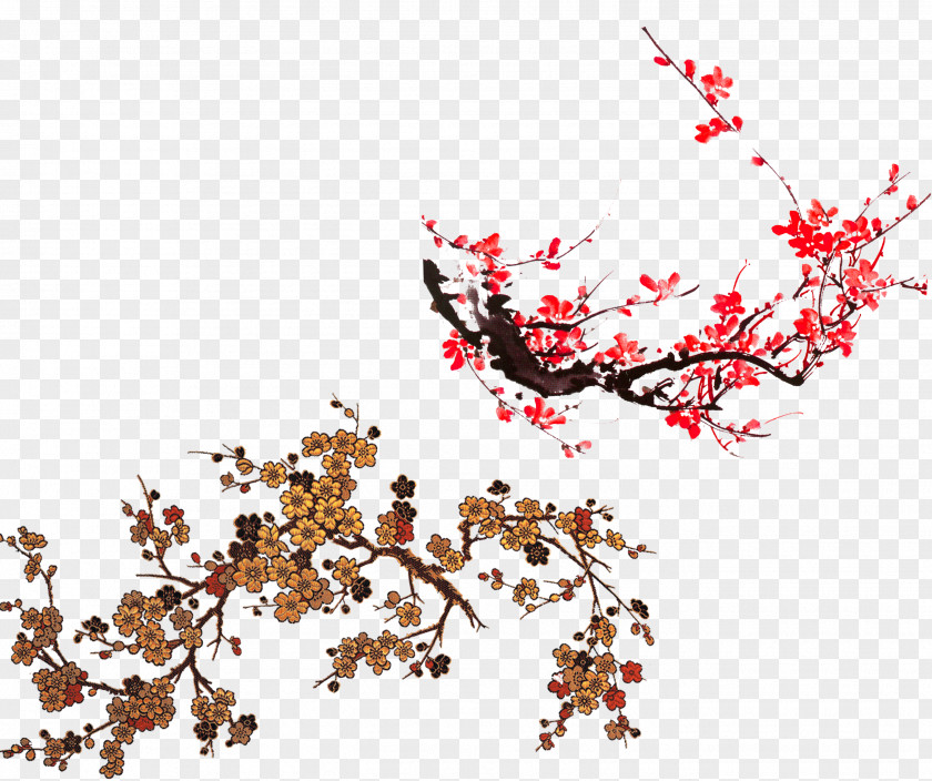 Ink Plum Blossom Clip Art PNG