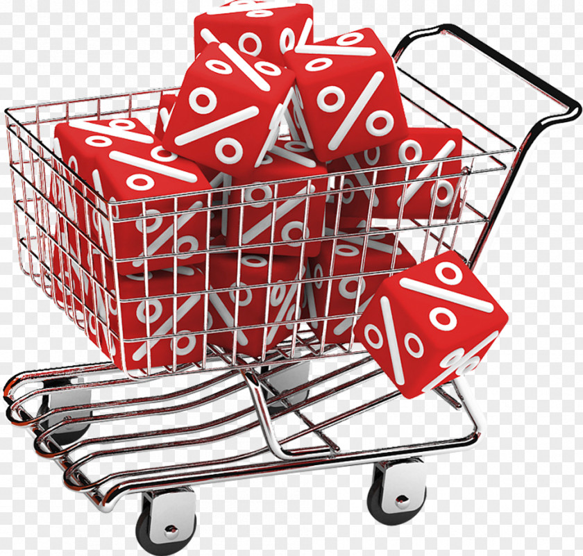 Red Shopping Cart Gift PNG