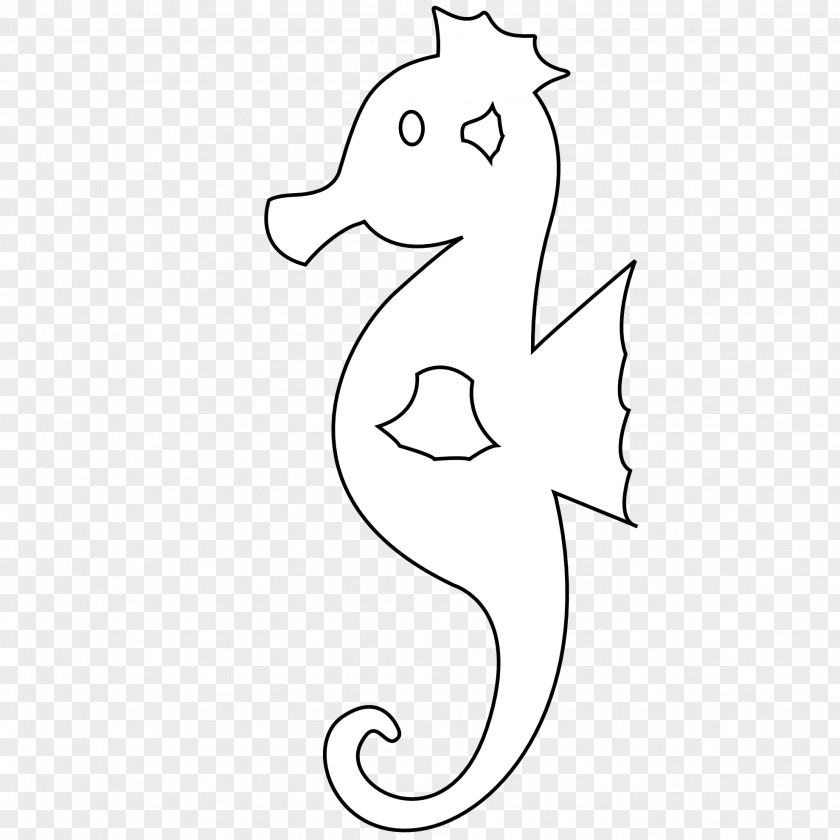 Seahorse Drawing Line Art Black And White Clip PNG