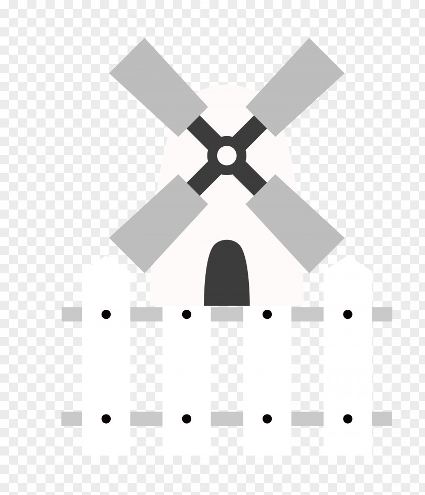 Vector Windmill Fence Material Netherlands Icon PNG