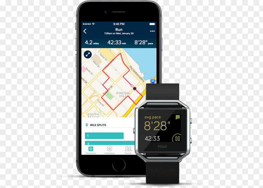 Gps Positioning Smartphone Fitbit Blaze Activity Tracker Exercise PNG