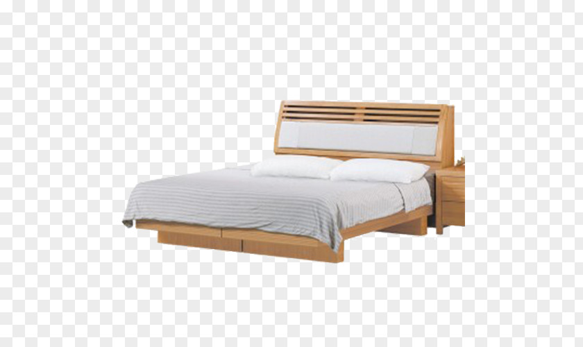 Simple Bed Frame Mattress Wood PNG