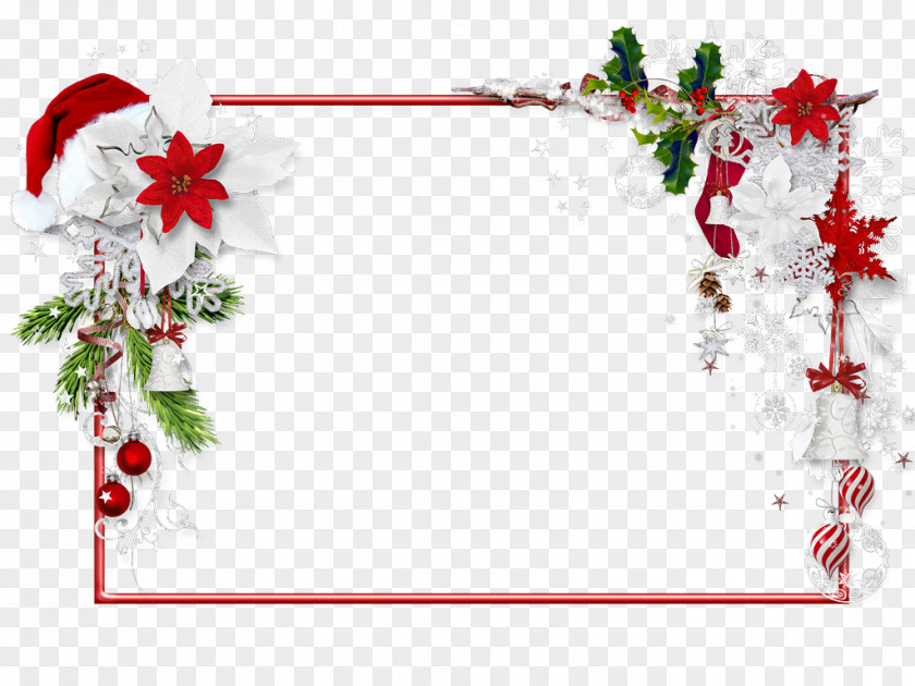 Winter Decoration Santa Claus Christmas Picture Frames Candy Cane Clip Art PNG