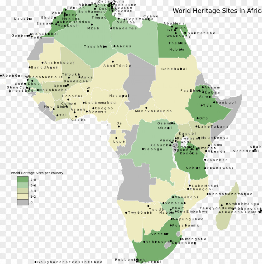 Africa World Map Heritage Site PNG