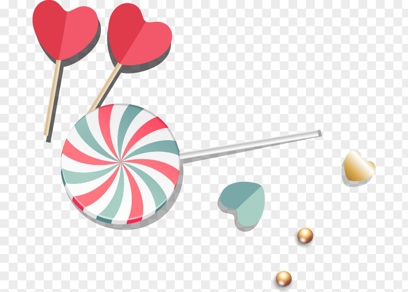 Red Heart-shaped Lollipop Color Pattern Baby Pacifier Clip Art PNG