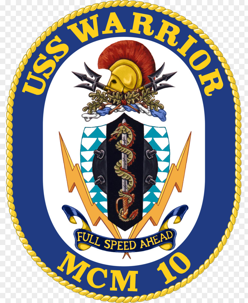 Crest United States Navy Avenger-class Mine Countermeasures Ship USS Warrior (MCM-10) Devastator (MCM-6) PNG