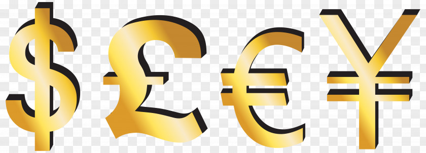 Dollar Euro Pound Sterling Currency Symbol Yen Sign PNG