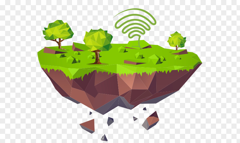 Floating Mountain Computer Graphics PNG