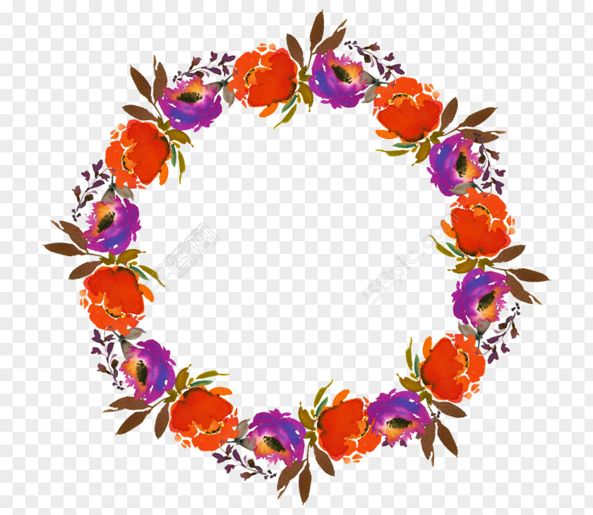 Floral Wreath Design Clip Art Image PNG