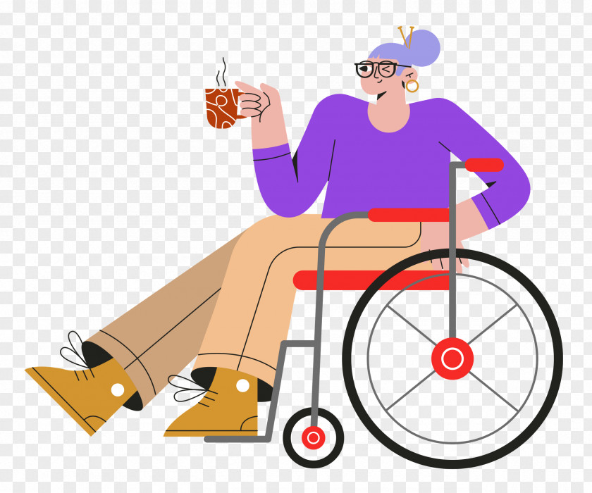 Sitting On Wheelchair PNG