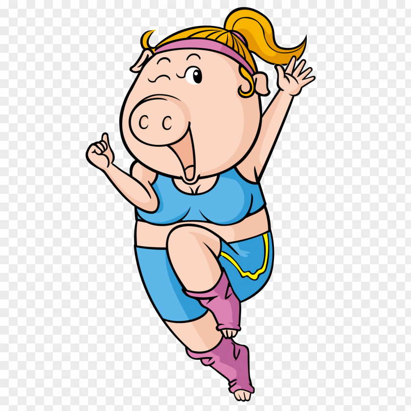 Gymnastics Piggy Domestic Pig Cartoon PNG