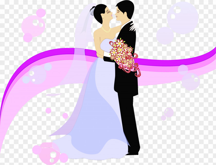 Art Silhouette Bride And Groom PNG
