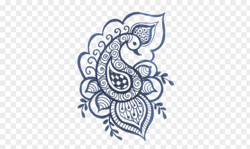 Cartoon Peacock Mehndi Tattoo Henna Design Peafowl PNG