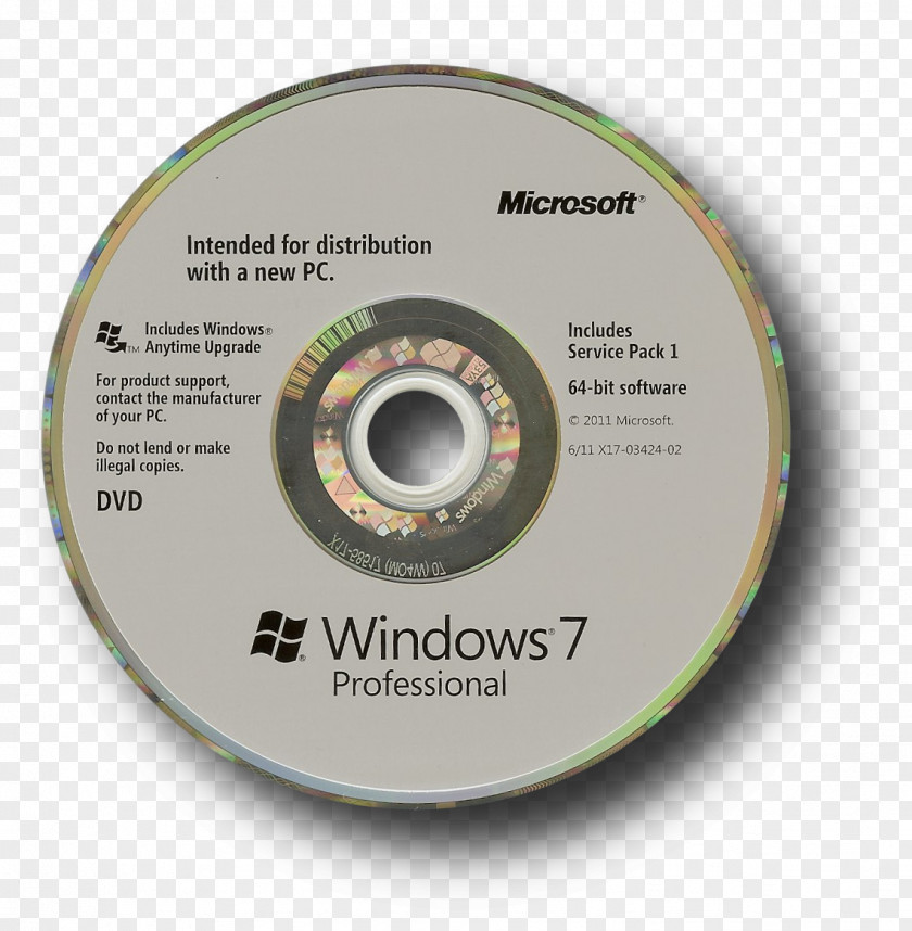 Computer Microsoft Windows 7 Professional W/SP1 64-bit Computing Software Service Pack PNG