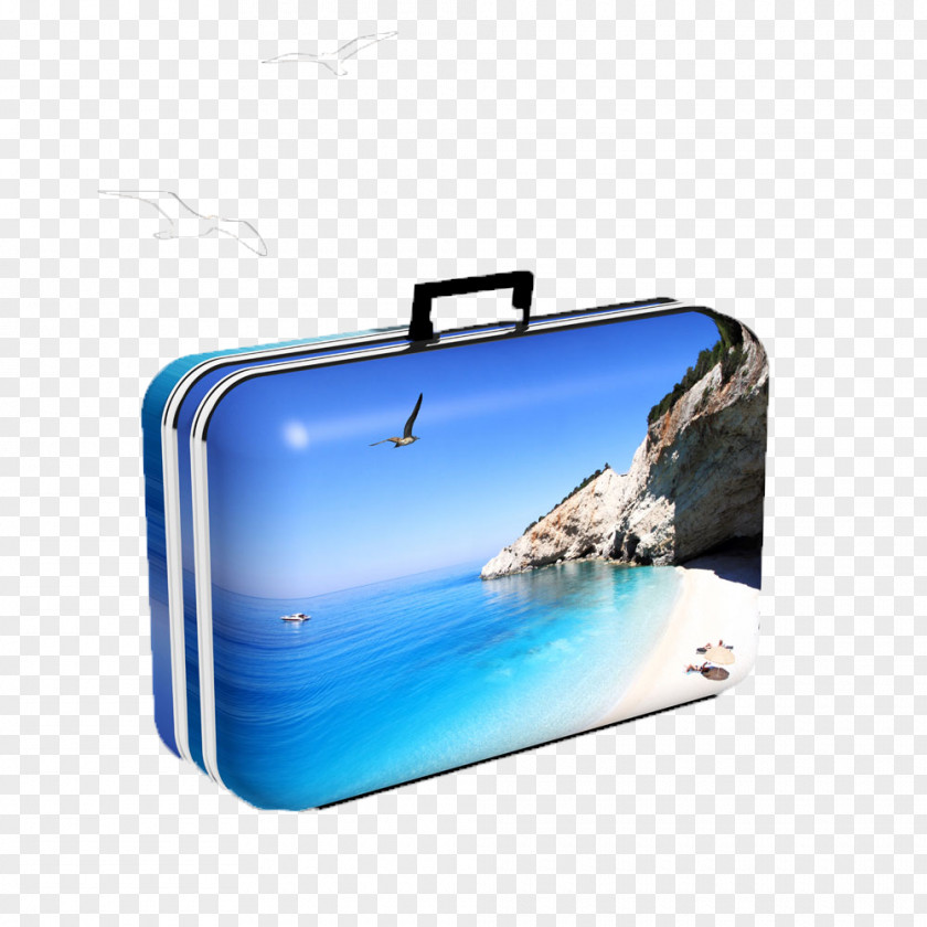 Leather Suitcase Beach Clip Art PNG