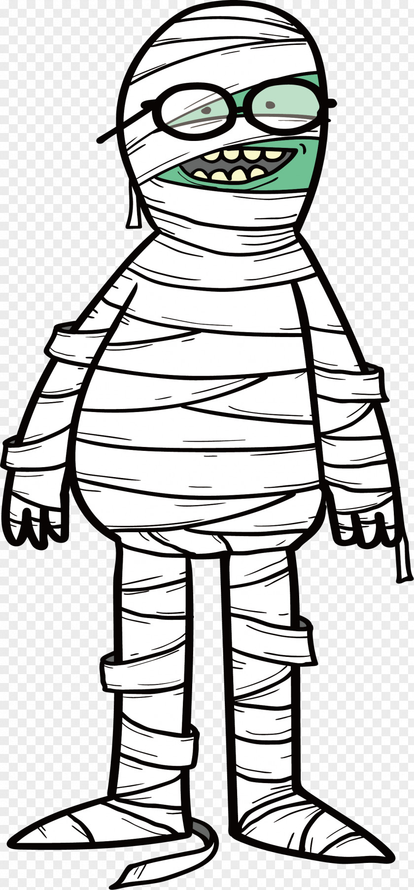 White Bandage Monster Clip Art PNG