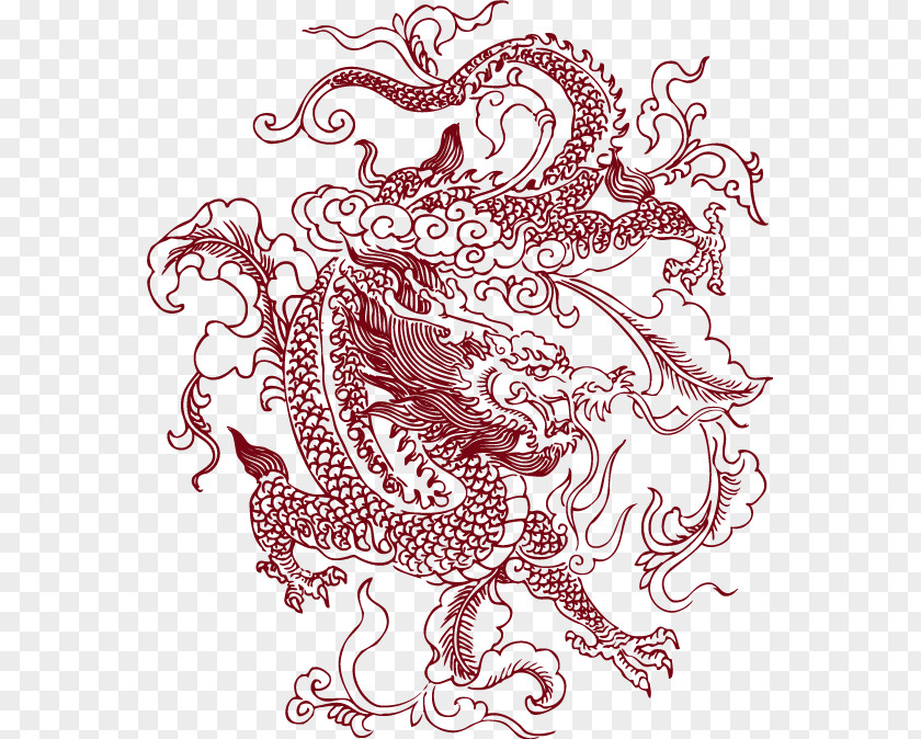 With A Dragon Pattern Vector Tattoo Sticker Decal PNG