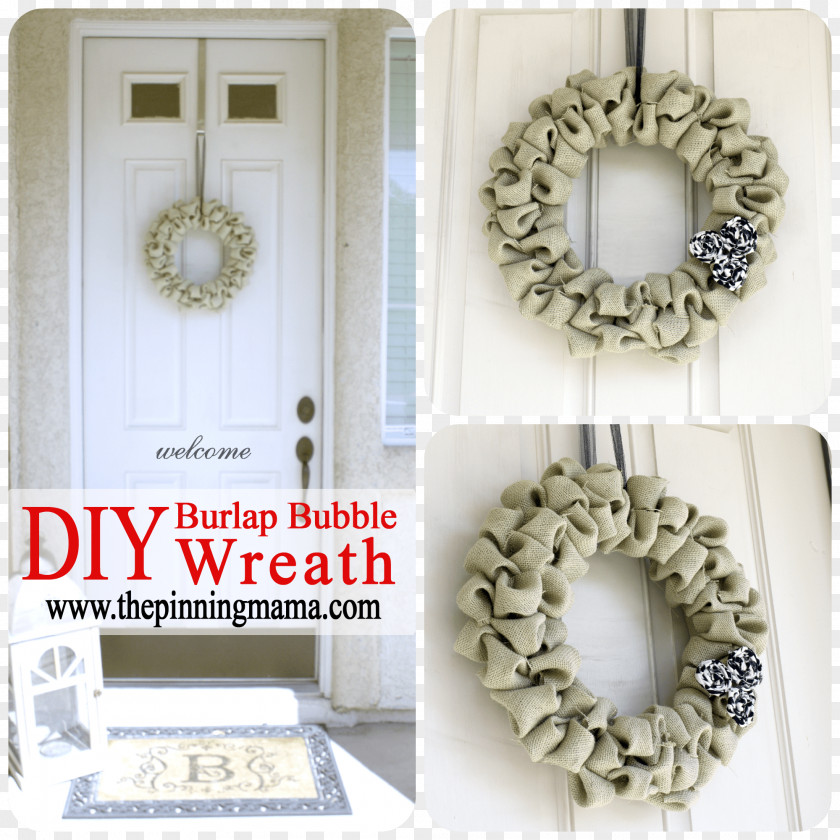 Creative Christmas Wreath Wreaths How-to Hessian Fabric Decoration PNG