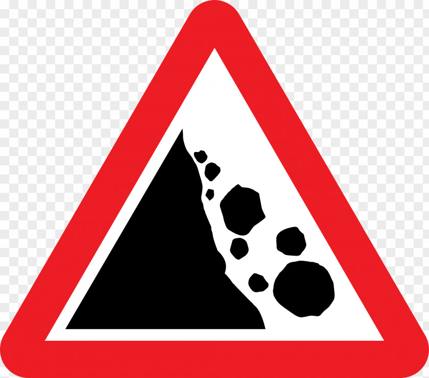 Traffic Signs Sign Warning Rock Road PNG