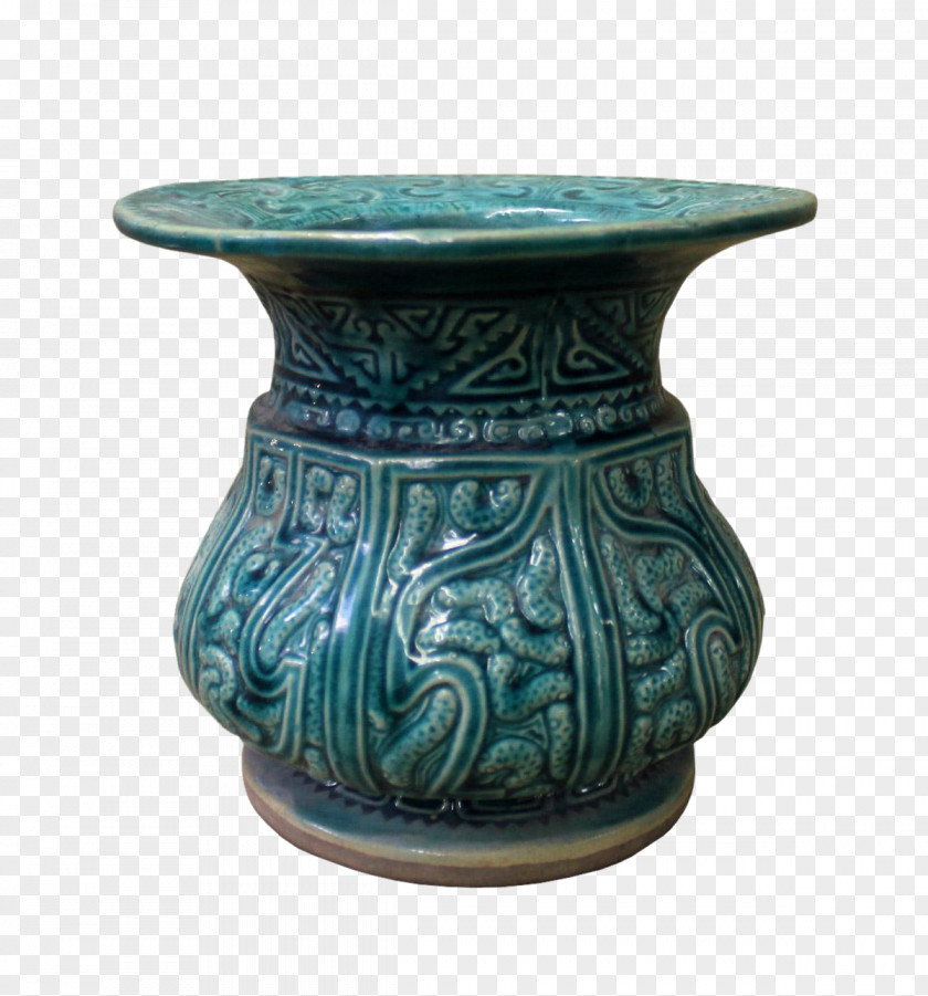 Vase Ceramic Pottery Urn Turquoise PNG