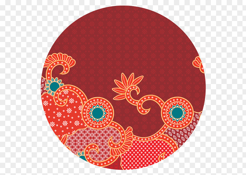 Floral Design Tableware Background Batik PNG