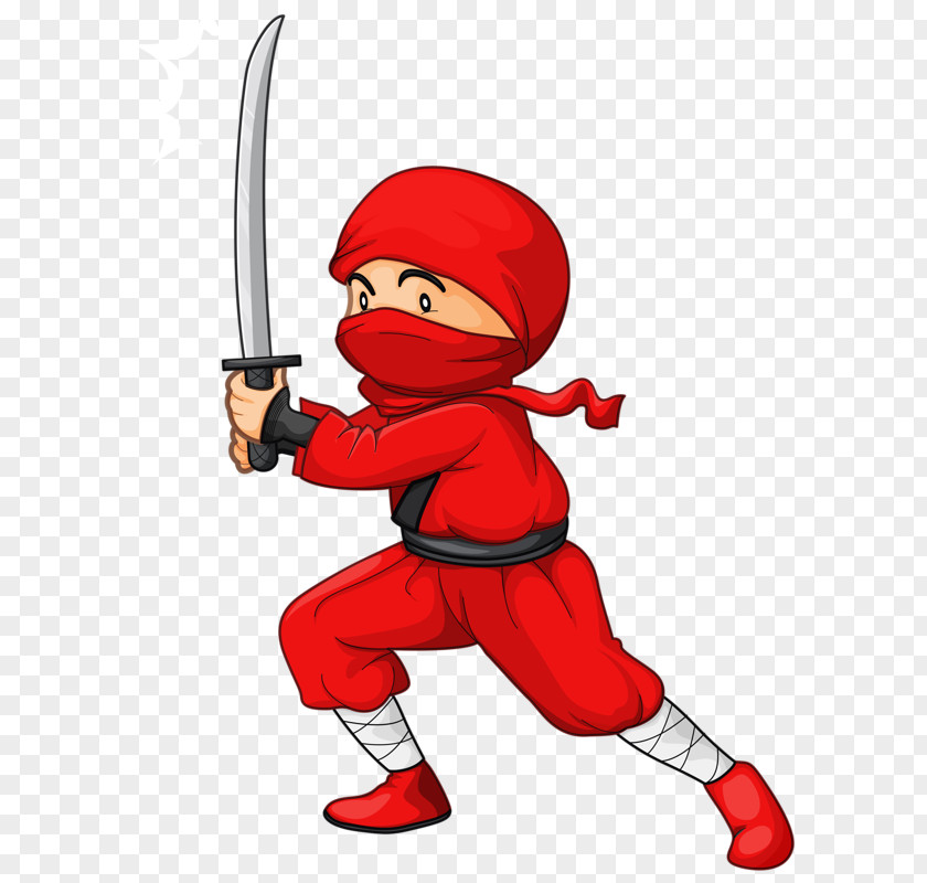 Masked Samurai Ninja Cartoon Drawing Illustration PNG