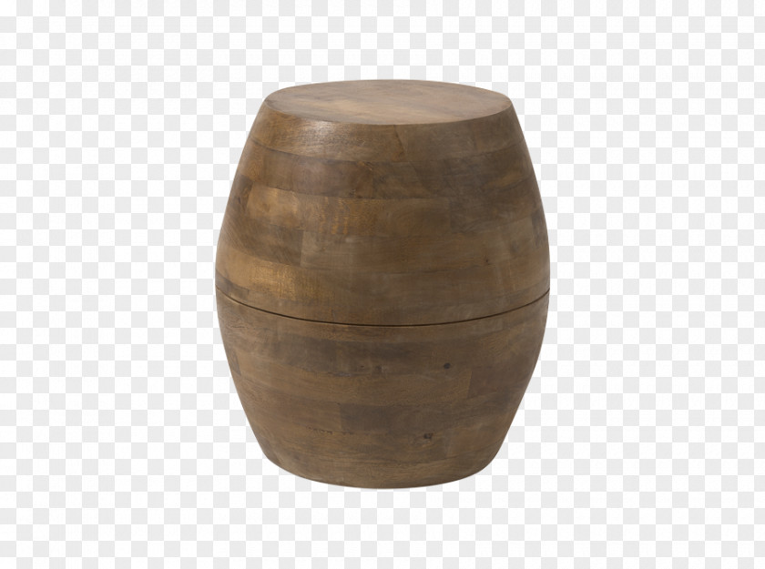 Wooden Small Stool Urn Pottery Vase PNG