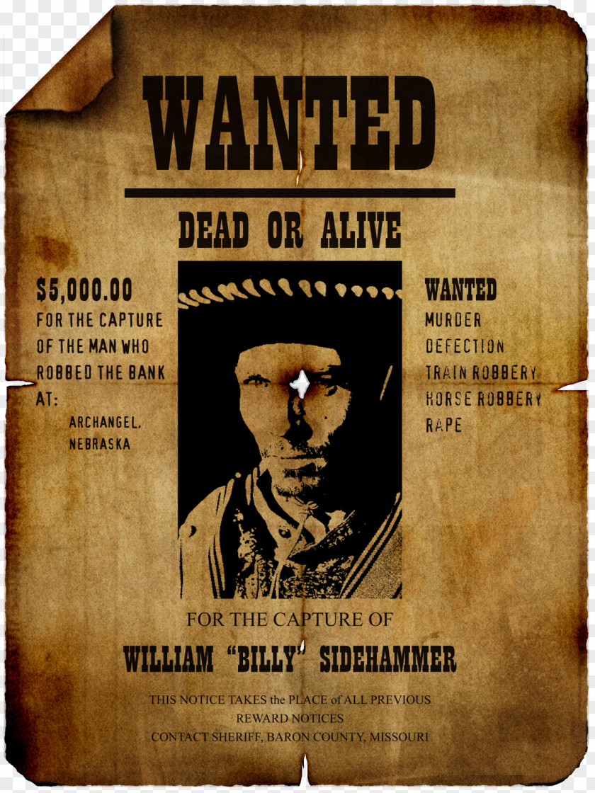 Design Wanted Poster Template PNG