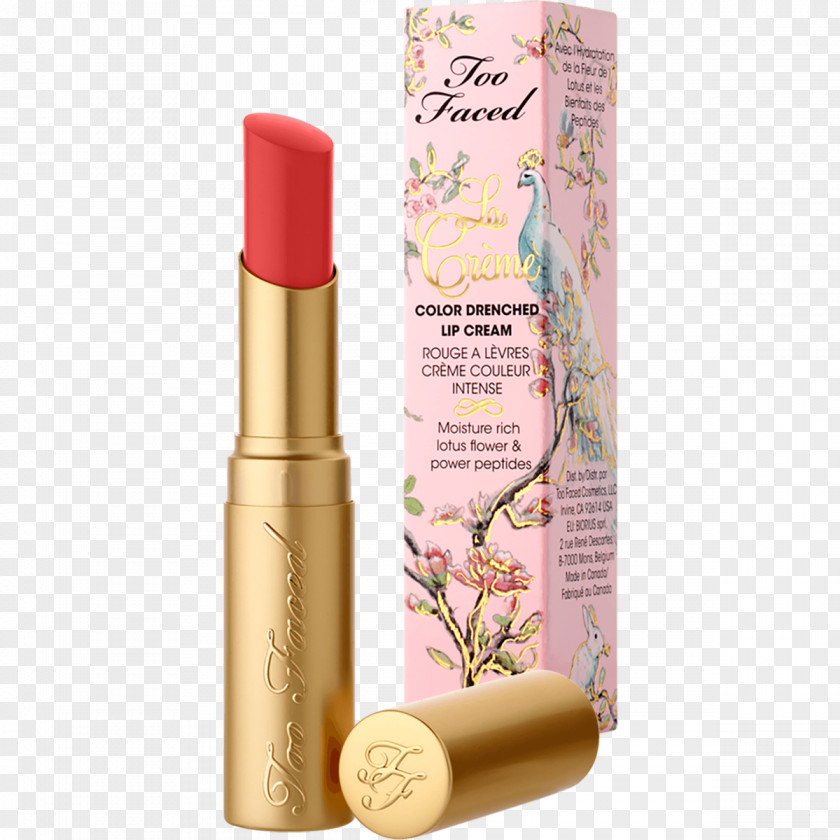 Lip Cream Too Faced La Crème Color Drenched Lipstick Balm Cosmetics PNG