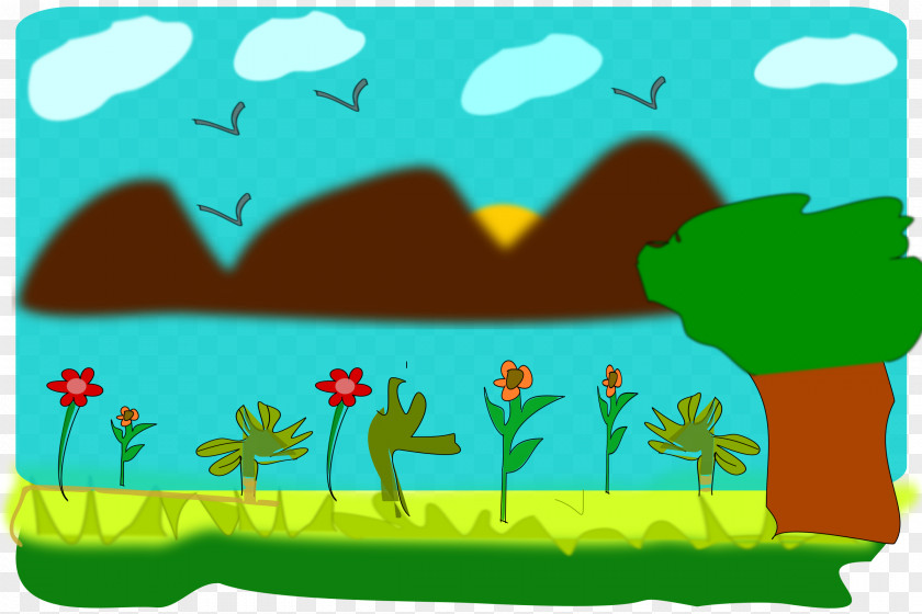 Scenery Flora Cartoon Ecosystem Clip Art PNG
