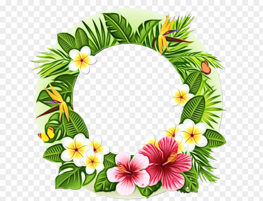 Morning Glory Impatiens Christmas Wreath Drawing PNG