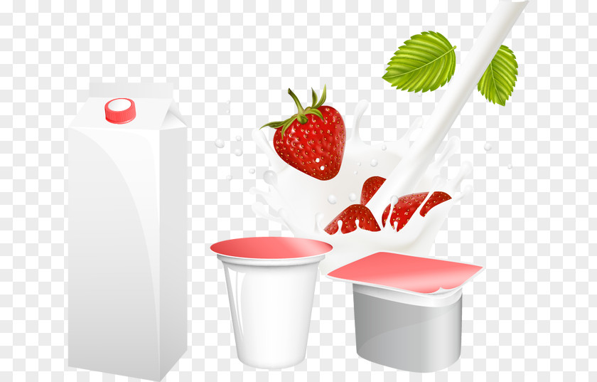 Strawberry Milk Yogurt PNG