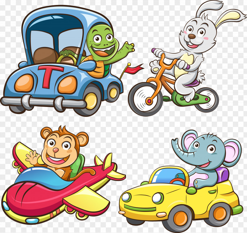 Driving Car Vehicle Funny Animal PNG