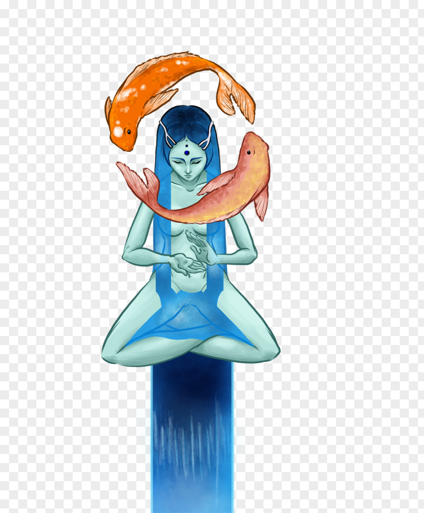 Goddess Water Illustration Dota 2 Figurine Electric Blue PNG