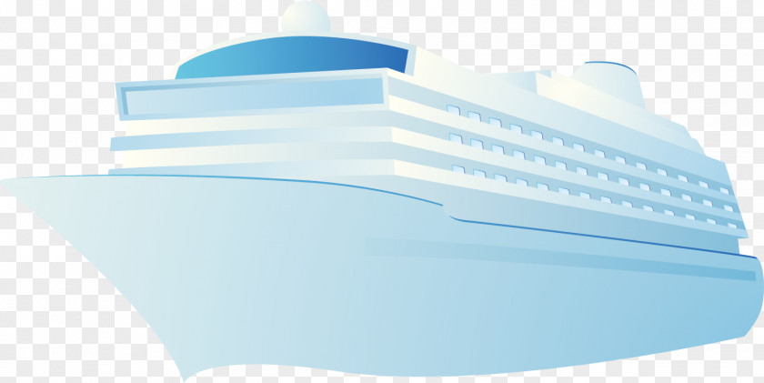 Little Fresh Blue Cruise Ship Brand Plastic Angle PNG