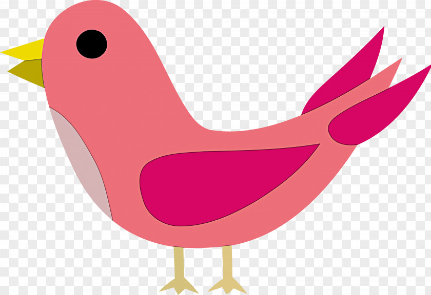 Bird Pink Beak Wing PNG
