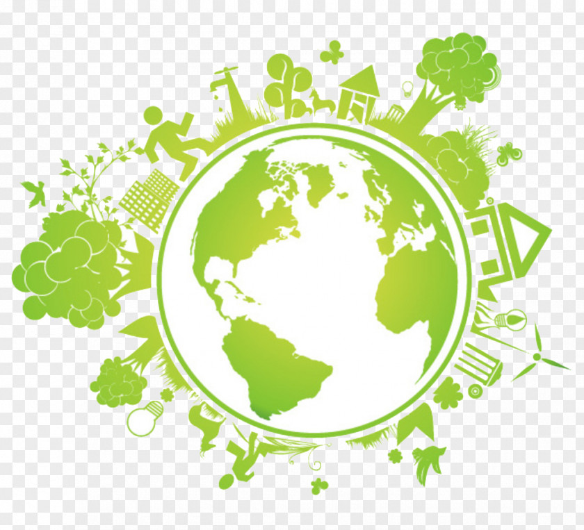 Green Earth Logo Illustration PNG