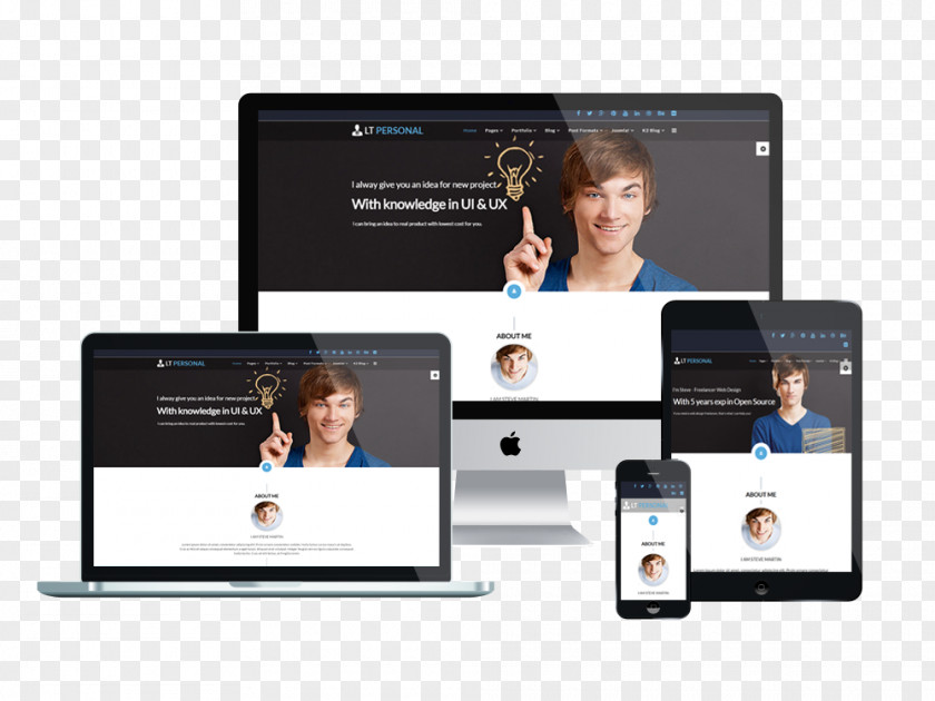 Responsive Grid Builder Web Design WordPress Template System Personal Page PNG