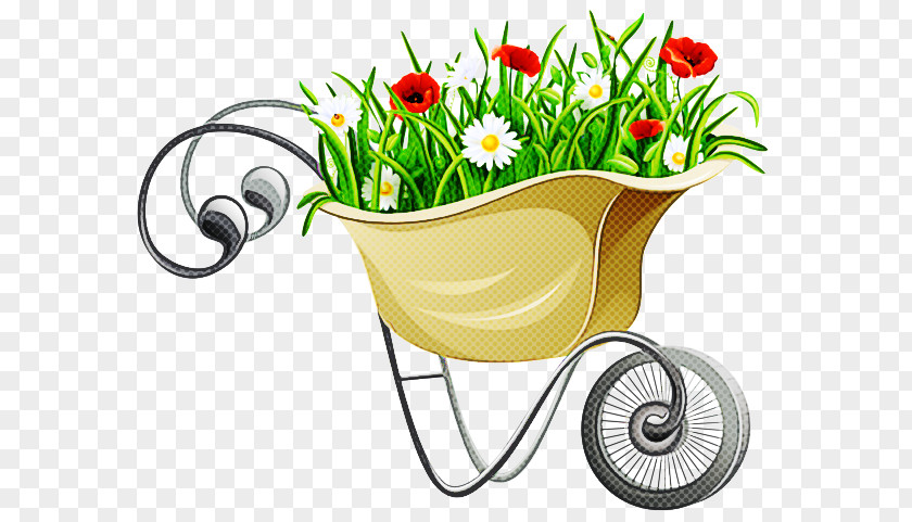 Wheelbarrow Flowerpot Flower Plant Vehicle PNG