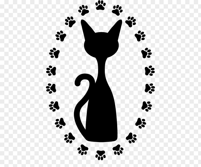 Cartoon Black Cats And Footprints Bulldog Greyhound Cat Puppy Kitten PNG