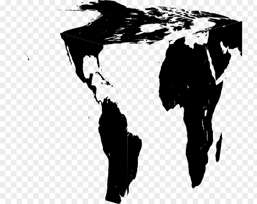 Earth Silhouette Black And White PNG
