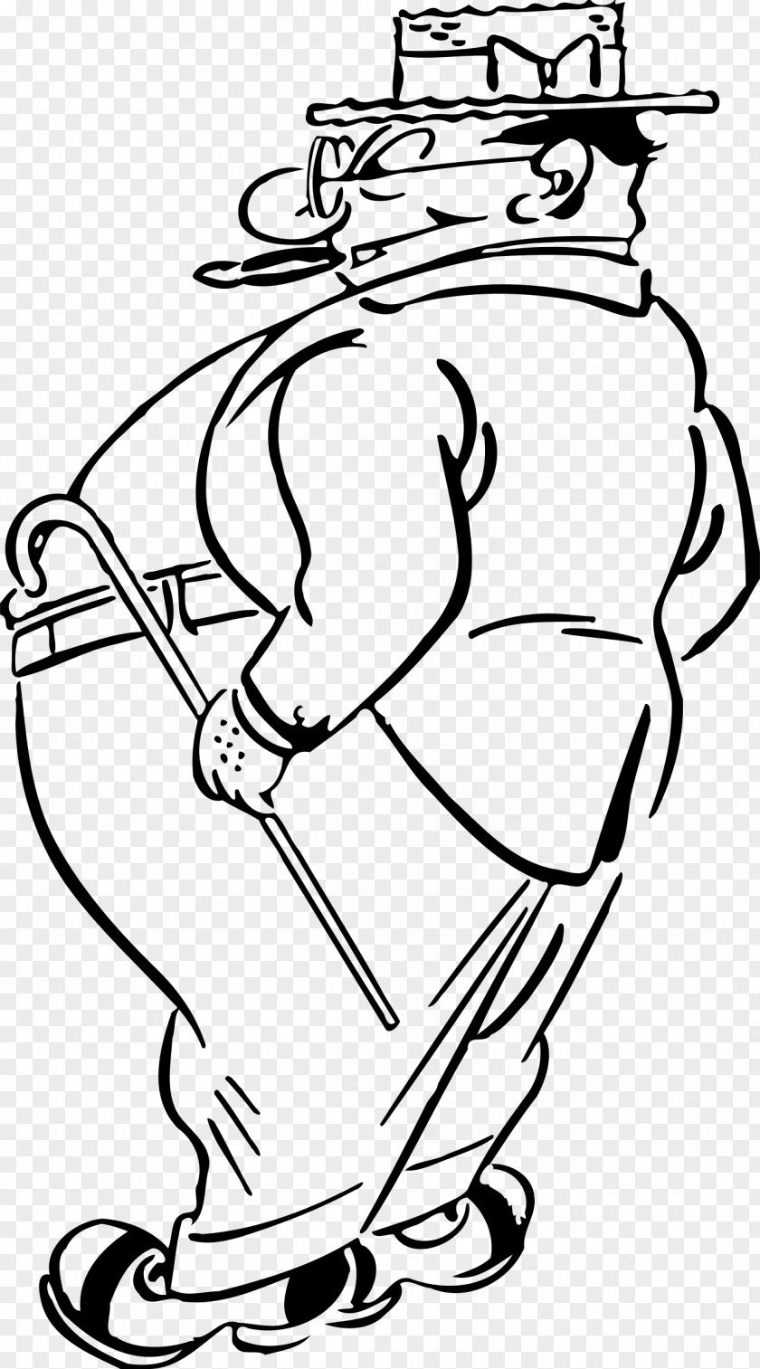 Fat Man Line Art Drawing Clip PNG