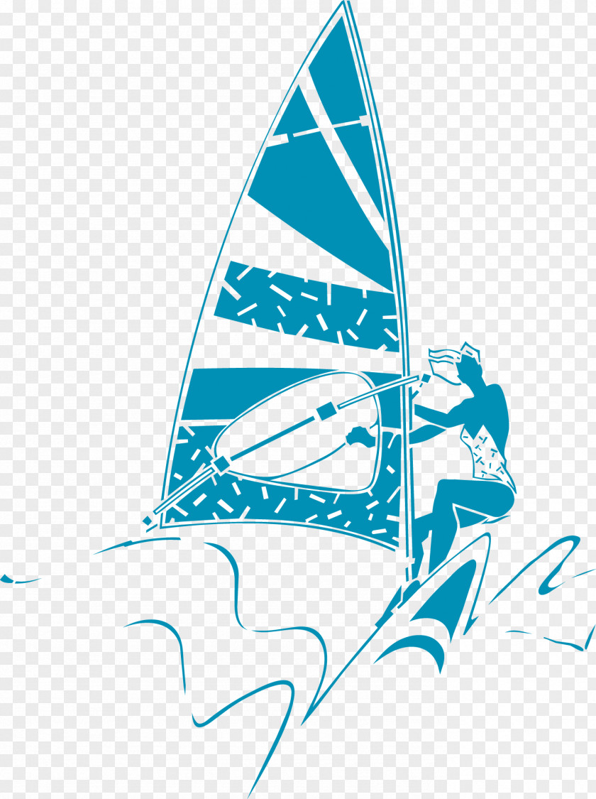 Vector Beautiful Open Boat Windsurfing Euclidean Clip Art PNG