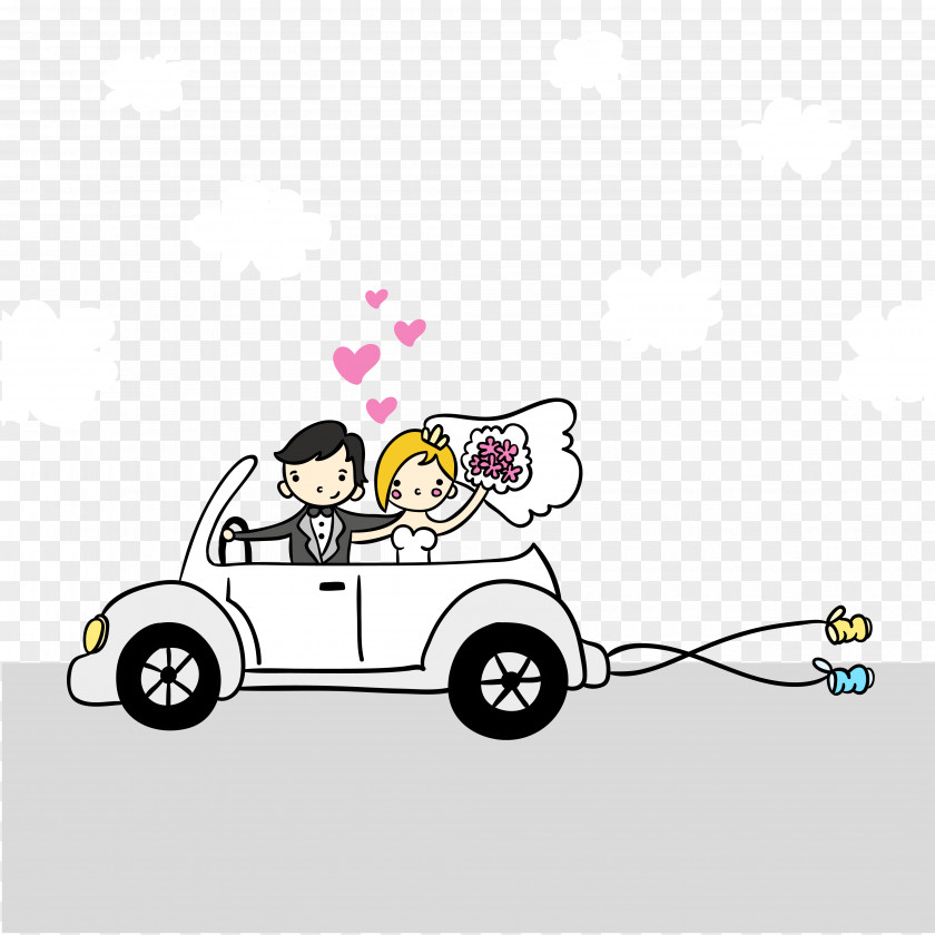 Vector Couple Cartoon Marriage Illustration PNG