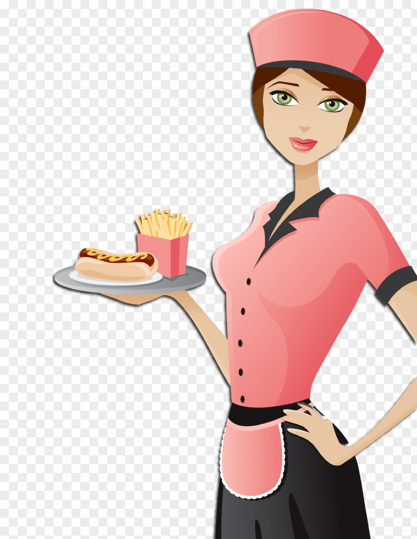 Waitress Food Cartoon Human Behavior Homo Sapiens PNG