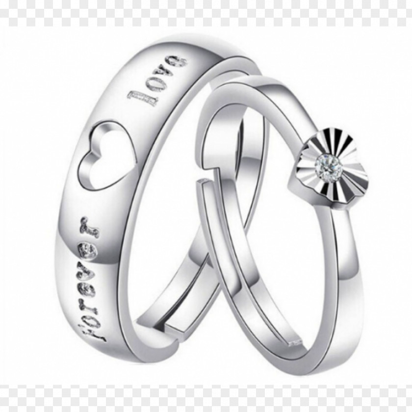 Couple Rings Wedding Ring Engagement Sterling Silver PNG