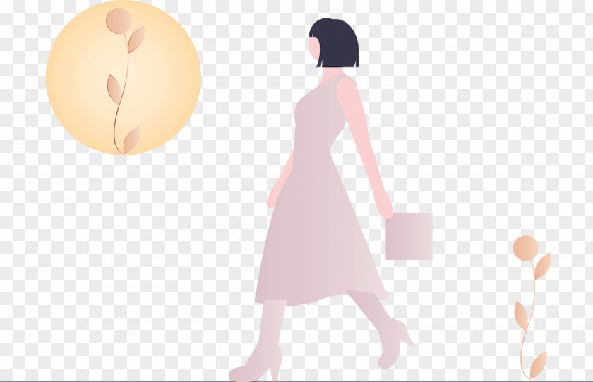 Pink Dress Animation Silhouette Gesture PNG